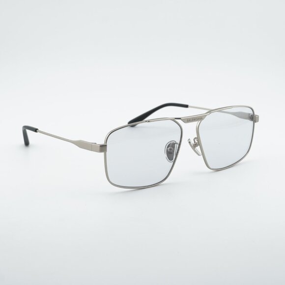 Balenciaga BB0418SK 004 Sunglasses Silver Square Frame, Grey Lenses main image 10